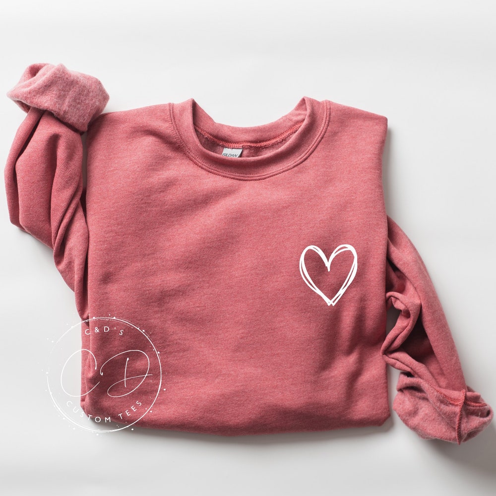 Womens Valentine Valentine'S Day Sweatshirt - Valentine'S Day Shirt - Women'S Valentine'S Tee - Valentines Tees - Valentine'S Shirts - Womens Sweatshirt Heart Sweatshirt Gifts For Day Blueshirtfarm
