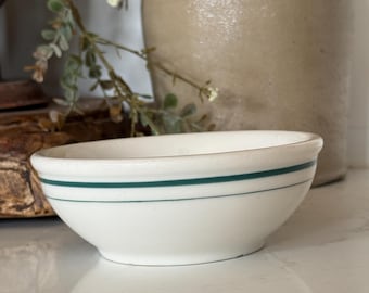 Vintage Syracuse China Green Striped bowl Restaurant Ware USA 5 inches