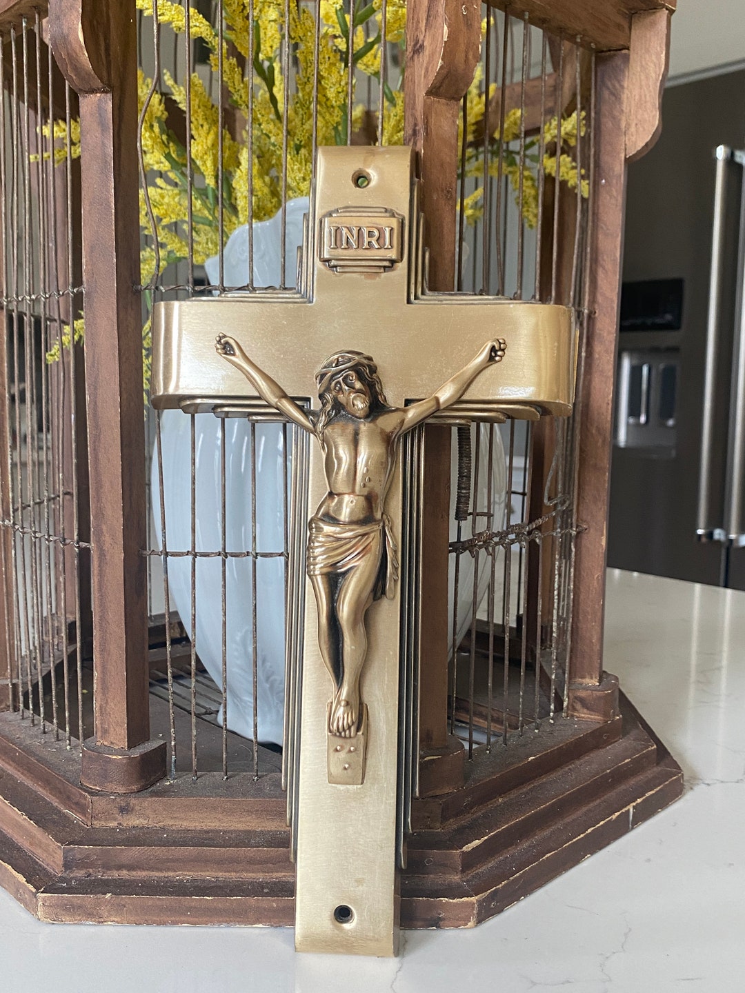 Vintage Parsons Brass Religious Wall Hanging Jesus Christ on a Cross ...
