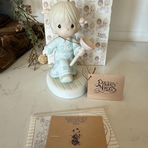Vintage Precious Moments Faith Takes The Plunge 1987 A Porcelain Figurine 1987 Enesco 111155