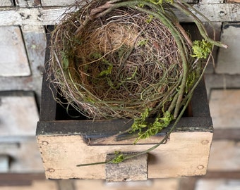 Twig & Moss Twined Bird Nest Great for Crafts Staging or Floral Arrangements Artificial birdnest