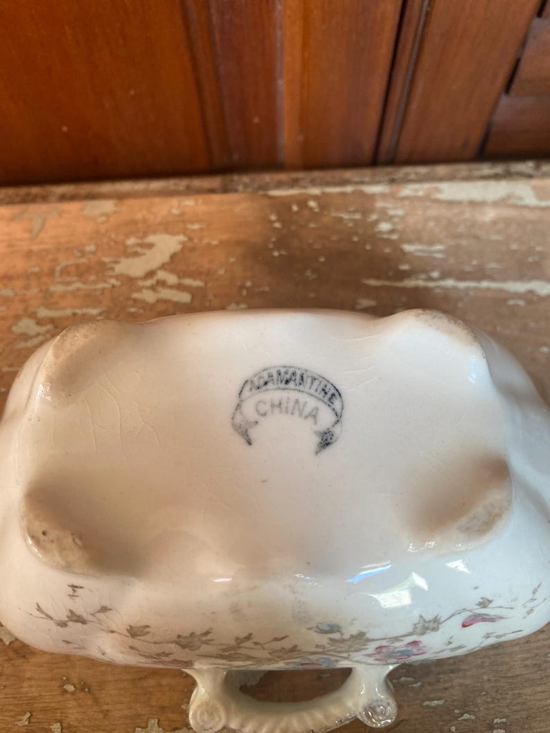 Antique Adamantine Ironstone China Sauce Dish Double Spout Pitcher ...