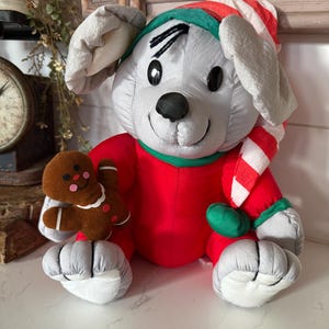 Vintage Mouse and Gingerbread man plush Great for Christmas or Winter Holiday Decor