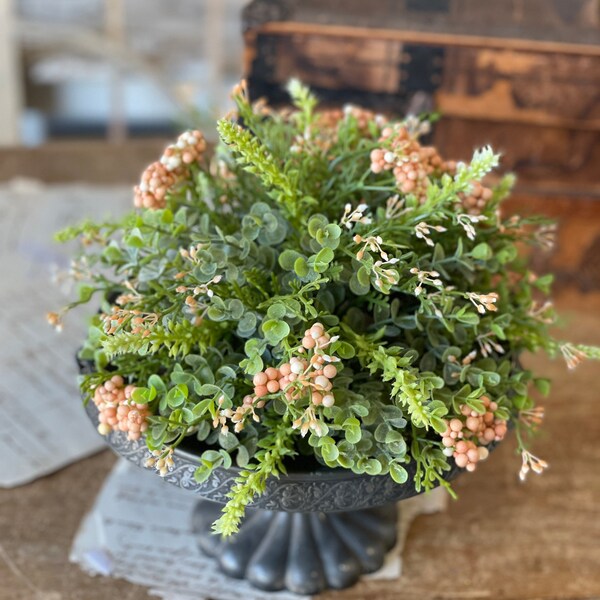 Harpeth Berries Posy Half Sphere Faux Floral Greenery for Arrangements, Crafts or Staging Home Decor