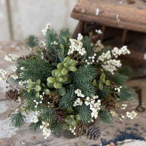 Laden Berry Cream Half Sphere Faux Greenery Floral for Arrangements, Crafts or Staging Home Decor-Floral only