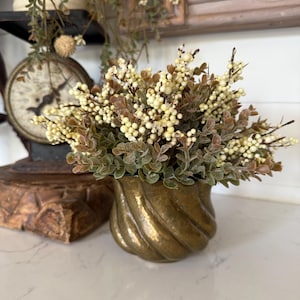 Crispin Berry Berry Butter Cream Half Sphere Faux Greenery Floral for Arrangements, Crafts or Staging Home Decor-Floral only