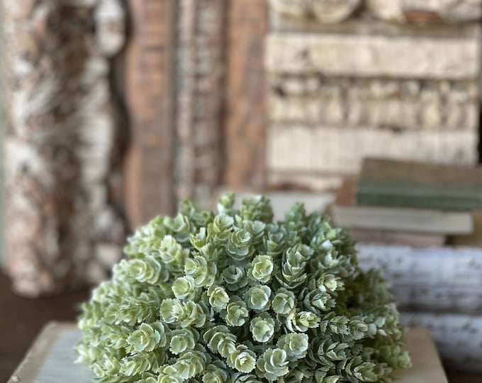 Hazy Hops Variegated Half Sphere 7 inches Holiday Floral Faux Greenery for Arrangements or Staging