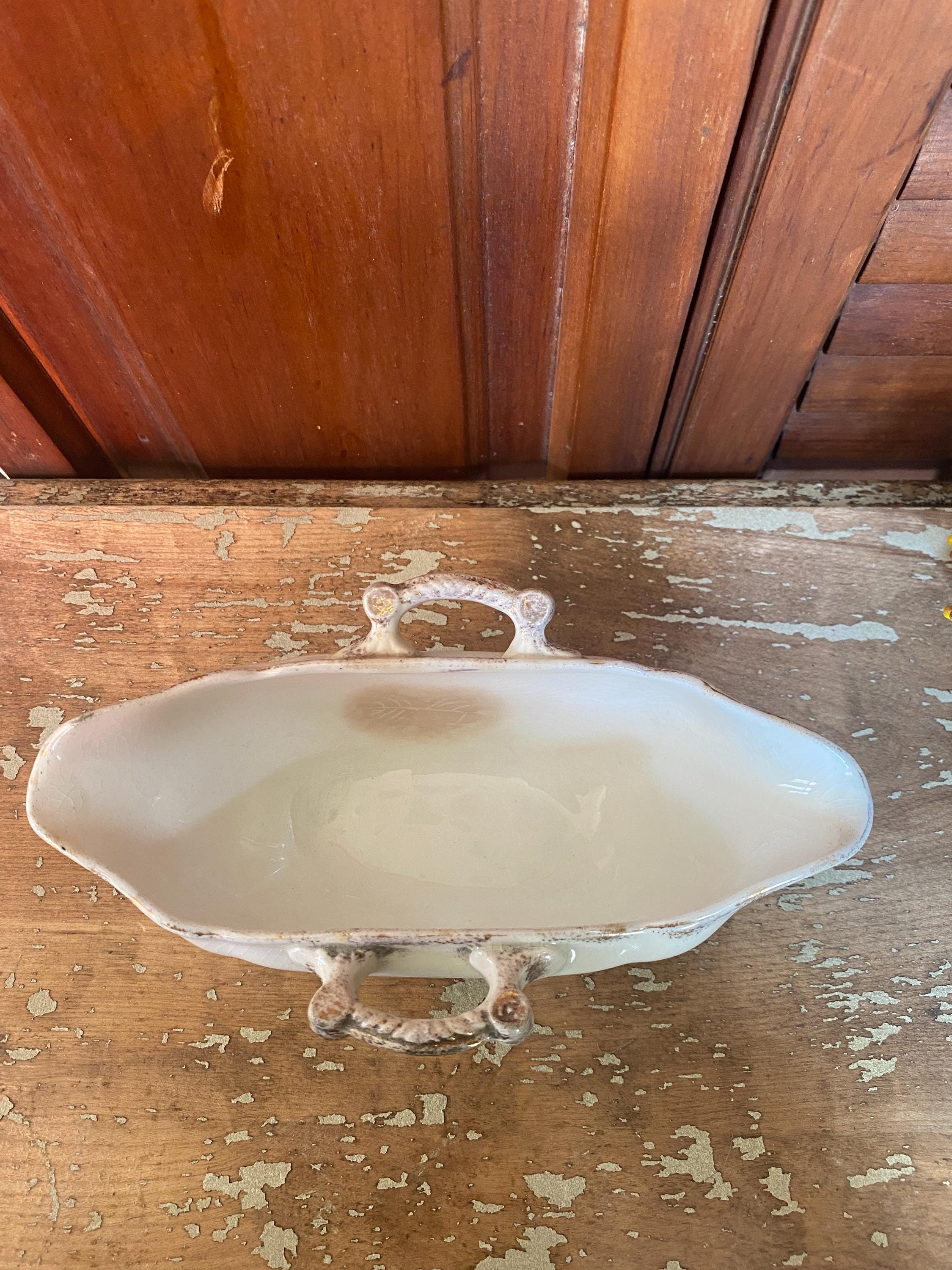 Antique Adamantine Ironstone China Sauce Dish Double Spout Pitcher ...