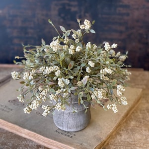 Hasp Berry Cream Half Sphere Faux Greenery for Arrangements, Crafts or Staging Home Decor Holiday Floral