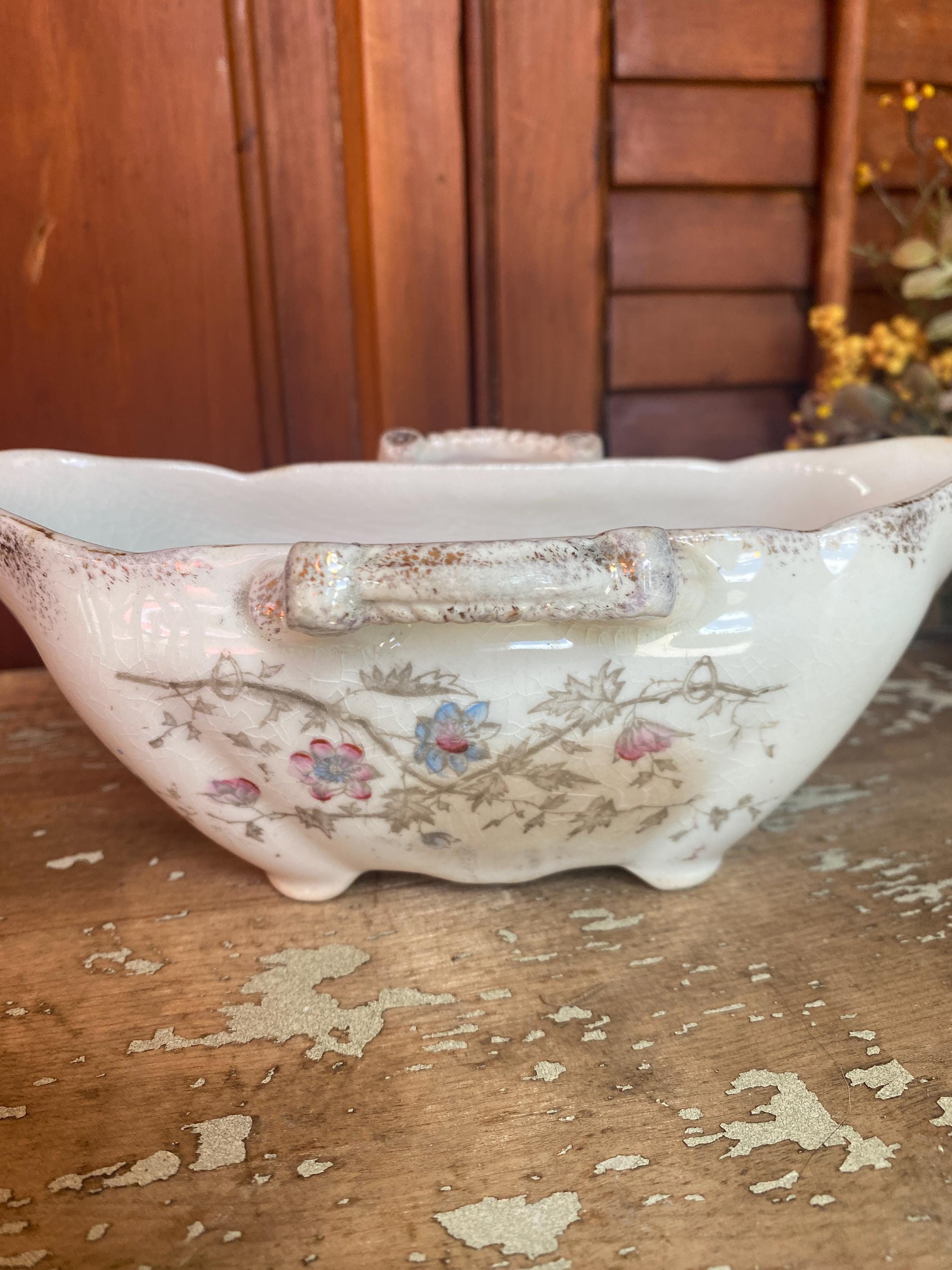 Antique Adamantine Ironstone China Sauce Dish Double Spout Pitcher ...