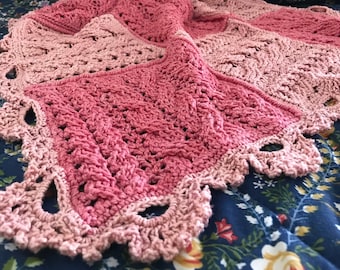 Wheat Cabled Heirloom Baby Blanket