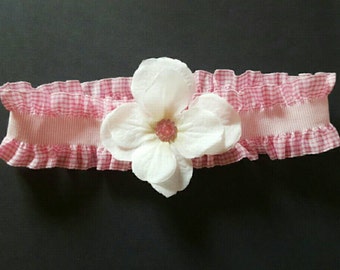 Pink headband ruffled