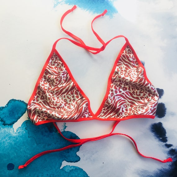 red animal print bikini