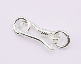 Round Wire Hook 20mm Wire Silver Hook Clasp Karen Hill Tribe silver Plain Wire Hook Plain Silver Hook Clasp