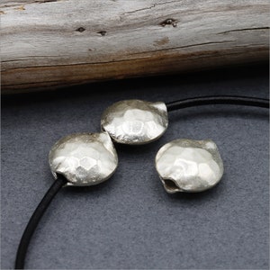 HB022 ~ Hill Tribe Silver Bead, Hammered Puffy Beads, 12mm around, Price per Bead