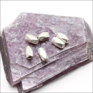 HSTR17 ~ Hill Tribe Silver Bead Strand, Faceted Spacer Beads, 5.7mm x 3mm, 3 inch strand, Approximately 13 beads ~ Price per Strand image 3