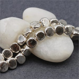 HSTR21 ~ Hill Tribe Silver 3-Sided Shiny Spacer Bead Strand ~ Price per Strand