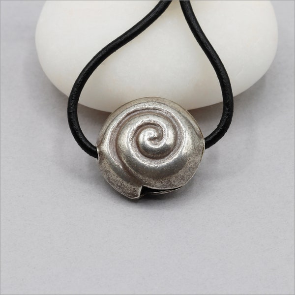 HB060 ~ Hill Tribe Silver Large Shell Bead ~ Price per Bead