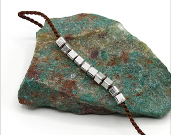 HB104 ~ Hill Tribe Silver Tiny Square Bead ~ Package of 12