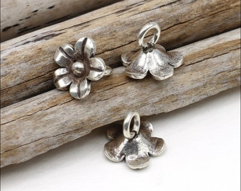 HP109 ~ Hill Tribe Silver Delicate Flower Drop Charm ~ Price