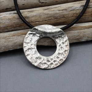 HP156 ~ Hill Tribe Silver Pendant, Hammered Round Pendant, 21mm around, Price Per Piece