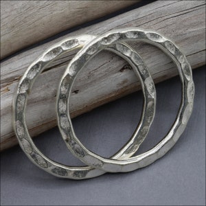 HP115 ~ Hill Tribe Silver Pendant, Large Hammered Ring Pendant, 32mm around, Price Per Piece