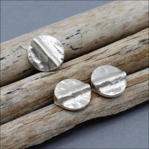 HB138 ~ Hill Tribe Silver Flat Hammered Round Bead ~ Package of 2