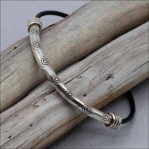 HB030 ~ Hill Tribe Silver Tube Bead, Stamped Tube Bead, 48mm x 4mm ~ Price per Bead
