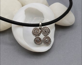 HP031 ~ Hill Tribe Silver Double Spiral Charm ~ Price Per Piece