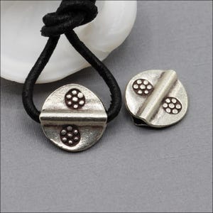 HB064 ~ Hill Tribe Silver Bead, Flat Round Beads, Stamped Beads, 11mm around, Price per Bead