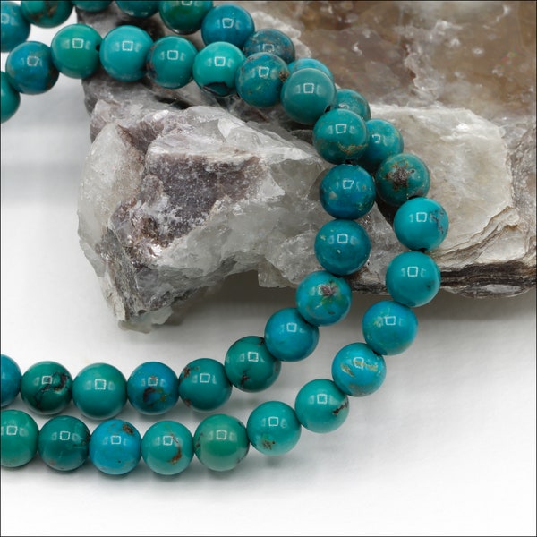 B10 ~ Turquoise Strand ~ 6mm Round Beads