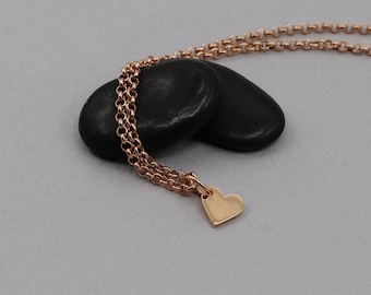 GR06 ~ Rose Gold Tiny Heart Charm ~ Price Per Piece