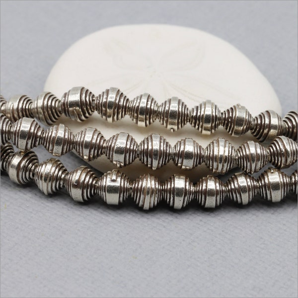 HSTR31 ~ Hill Tribe Silver Spiral Spacer Bead Strand ~ Price per Strand