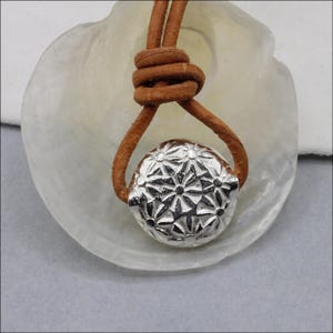 HB085 ~ Hill Tribe Silver Shiny Textured Bead ~ Package of 2