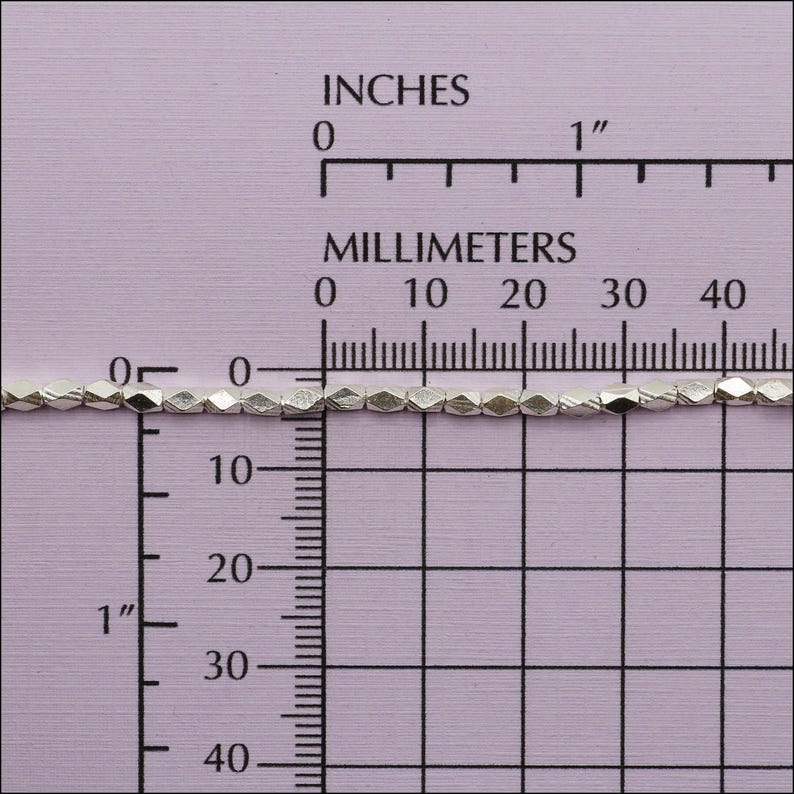 HSTR17 ~ Hill Tribe Silver Bead Strand, Faceted Spacer Beads, 5.7mm x 3mm, 3 inch strand, Approximately 13 beads ~ Price per Strand image 4