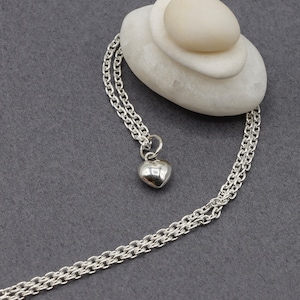 SC13 ~ Sterling Silver Small Puffy Heart Charm ~ Price per piece