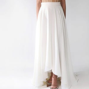 Hochzeits-Chiffonrock mit Schleppe, Luftiger Rock für die Braut, Hochzeitsrock mit Hi-Lo-Saum
