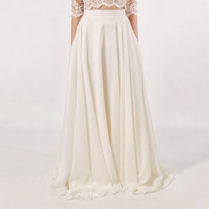 Ivory Chiffon Skirt, Long Bridal Skirt, Bridal separates, Wedding Skirt, Boho Wedding