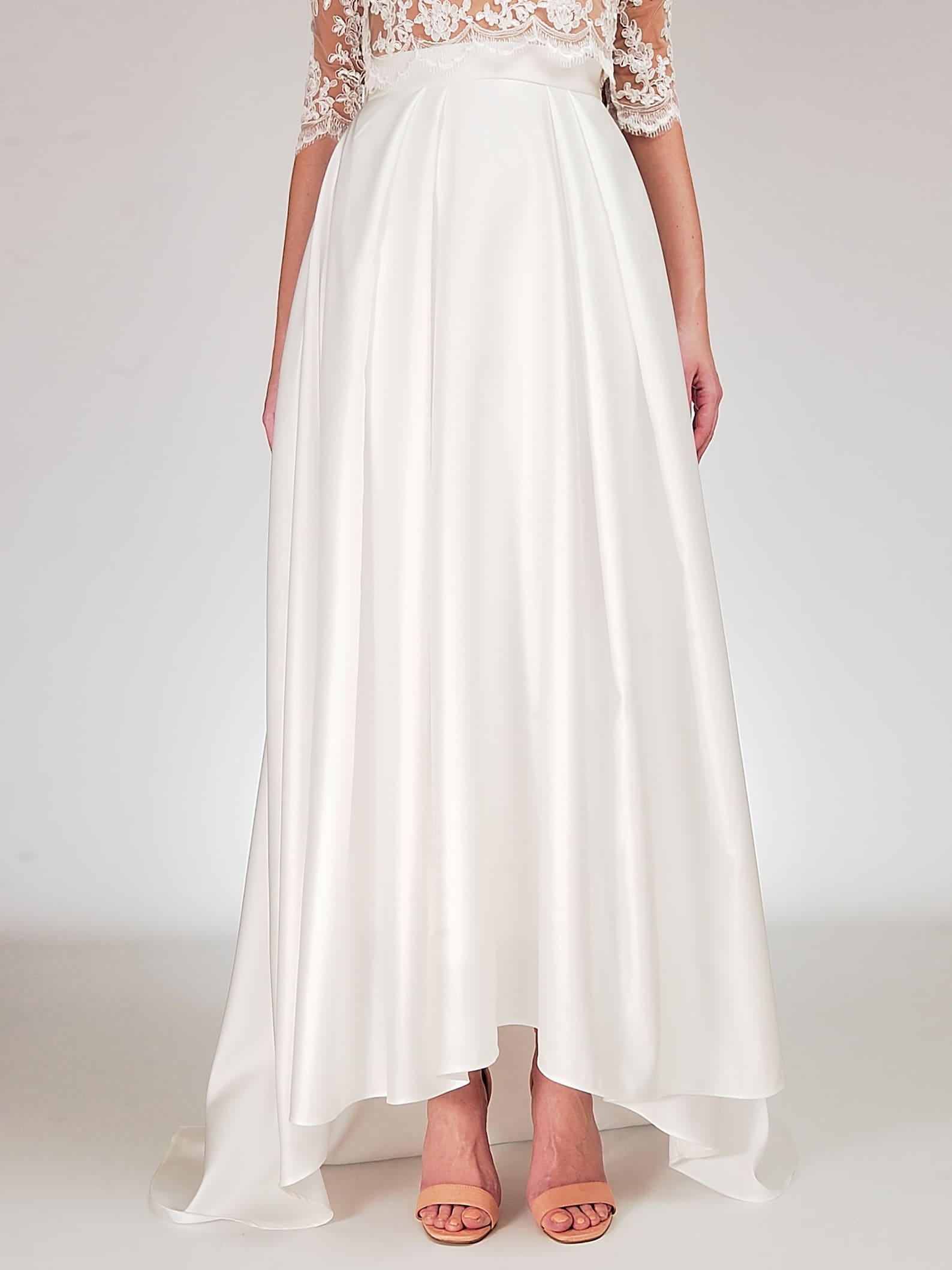 Elegant White Wedding Skirt Long bridal skirt Satin skirt Etsy