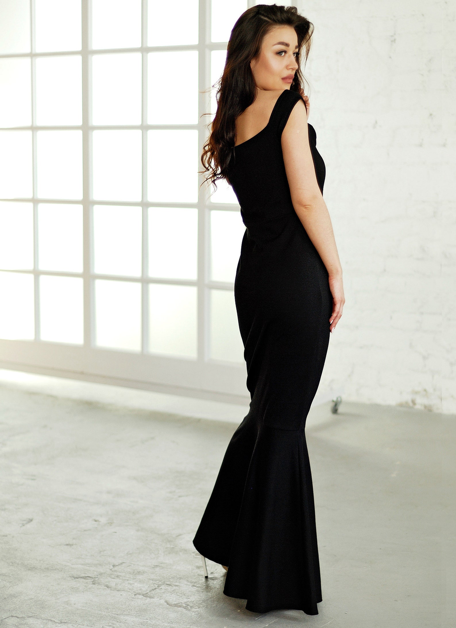 Evening Black Gown Maxi Black Dress Formal Dress Black Etsy