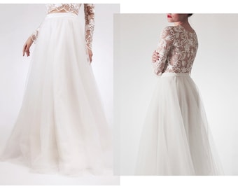 Bridal Tulle Skirt, Wedding Separates, A-line Skirt, Ball Wedding Skirt, Engagement Skirt, Floor Skirt