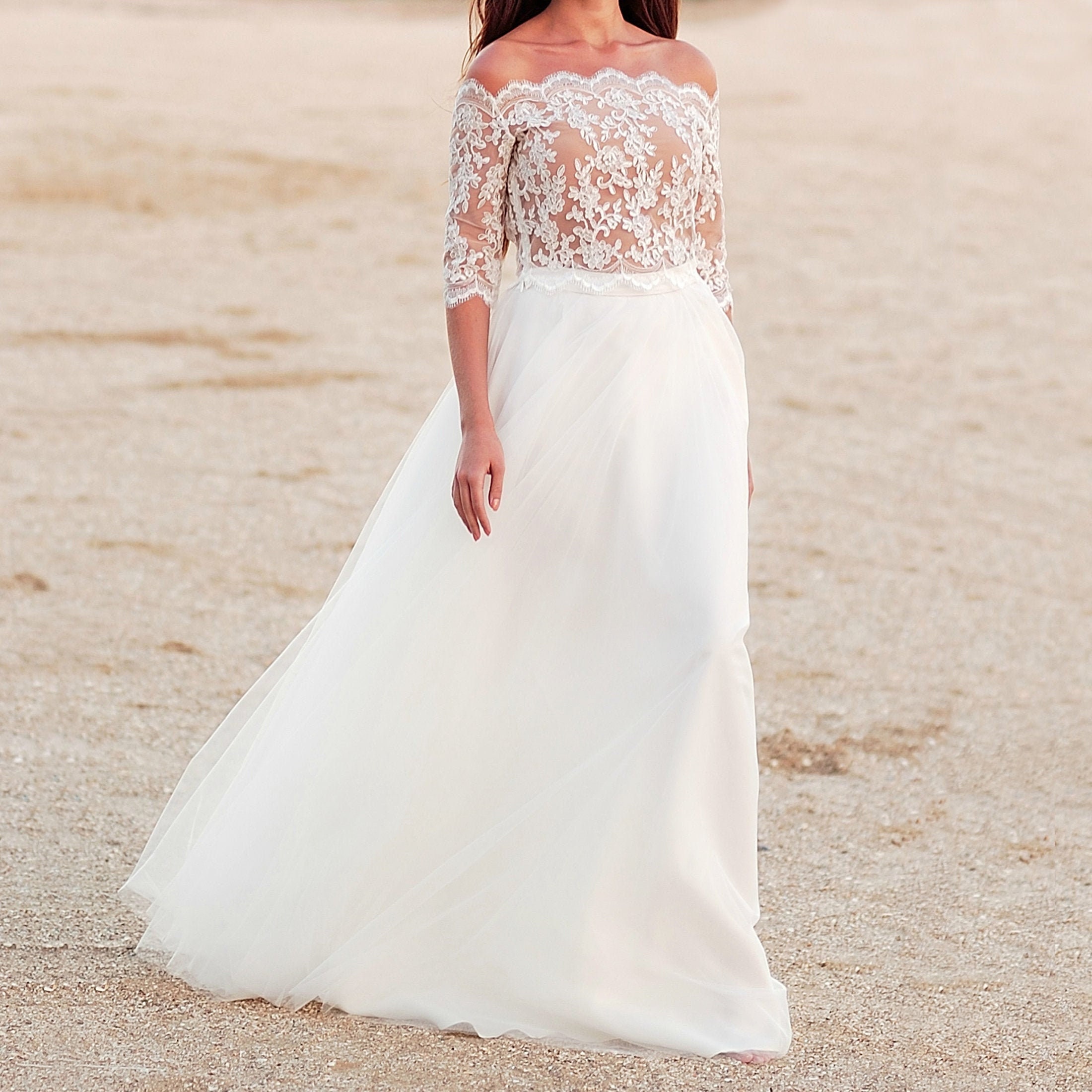 long sleeve wedding top