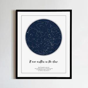 The Night Day We Met Engaged Married Custom Constellation Star Map, Wedding Anniversary Personalized Gift