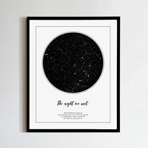 Night We Met Married Personalized Wedding Anniversary Gift, Custom Star Map Constellation Chart Print