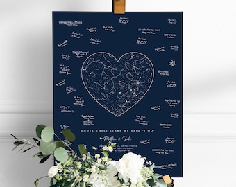 Night Sky Wedding Guest Book Wedding Poster Guestbook Under This Sky Wedding Guest Book Alternative Constellation Star Map Guest Book Stars