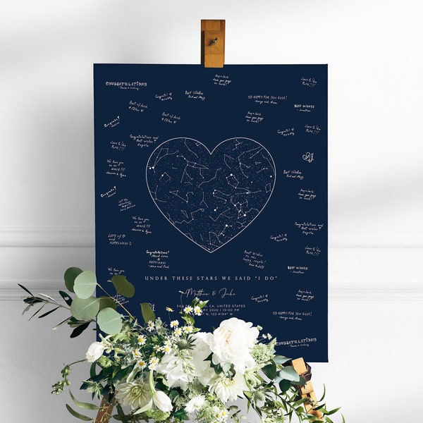 Night Sky Wedding Guest Book Wedding Poster Guestbook Under This Sky Wedding Guest Book Alternative Constellation Star Map Guest Book Stars