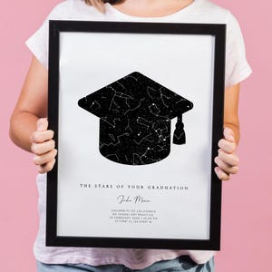 Custom Star Map Graduation Gift for Her Him College High School University Bachelor Masters