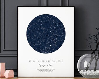 Astrology Print Star Chart Home Decor DOWNLOADABLE STARMAP Night Sky Wall Art Constellation Print
