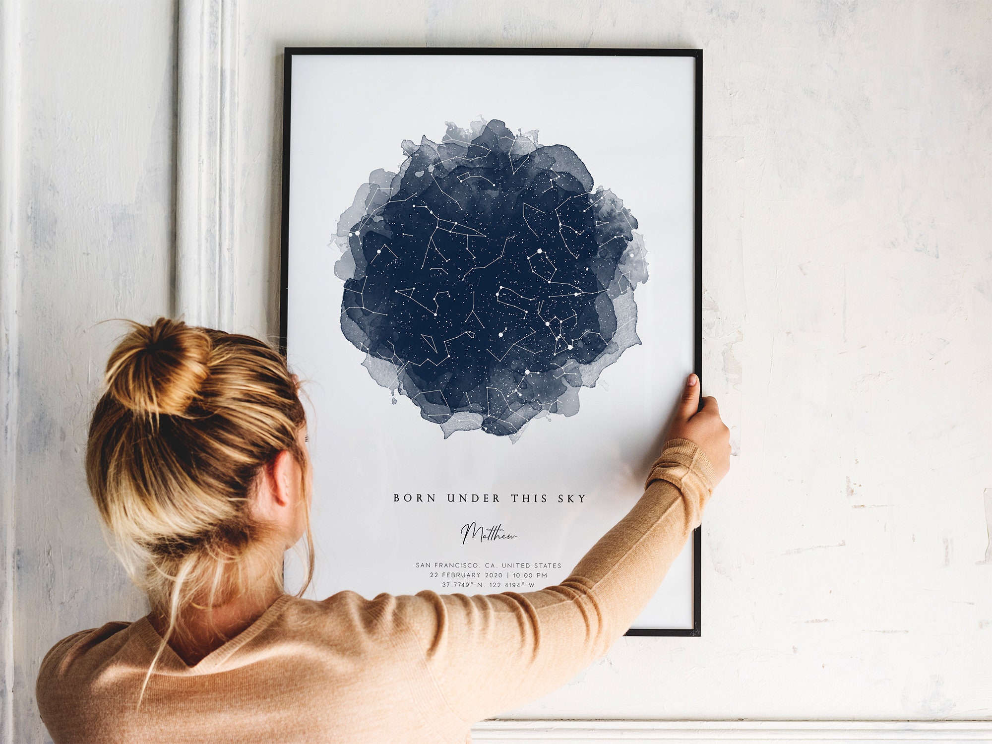 Night Sky the Day When You Were Born Star Map by Date 1st - Etsy