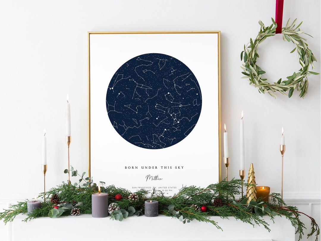 The Day You Were Born, Custom Star Map by Date. Personalized Christmas ...